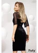 Rochie Fofy de ocazie din catifea cu aplicatie lucrata manual din margele si cristale