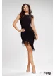 Rochie Fofy de ocazie neagra cu aplicatii de perle si colier inclus