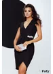 Rochie Fofy eleganta de ocazie decoltata cu pene la umeri si accesoriu pretios din margele si cristale 