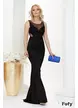Rochie lungă de ocazie tip sirena cu aplicatii de broderie cu margele si cupe buretate