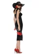 Rochie midi de vara din lycra satinata neagra si cupe buretate