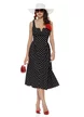 Rochie midi de vara neagra cu buline si cupe buretate