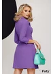 Rochie office eleganta mov cu revere si fusta plisata