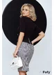 Rochie office neagra Fofy cu peplum fusta pepit si nasturi perla