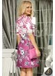 Rochie spectaculoasă magenta cu imprimeu floral duo
