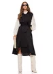 Rochie stil trench neagra fara maneci captusita cu volan si buzunare