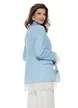 Sacou dama elegant baby blue oversize conturat cu dantela