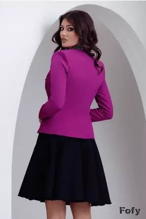 Sacou dama Fofy magenta cu croiala cambrata
