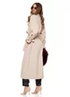 Trench dama lung bej modern cu cordon si buzunare
