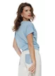 Tricou dama baby blue din bumbac premium croi lejer