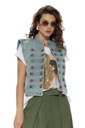 Tricou dama din bumbac premium pelicula aurie imprimeu safari girl summer 2026