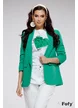 Tricou dama premium alb cu inima satinata verde 3D si scris brodat