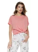 Tricou dama roz din bumbac premium croi lejer