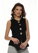 Vesta dama eleganta neagra premium cu nasturi metalici aurii