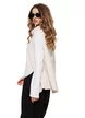 Vesta dama premium crem cu croi modern asimetric in colturi