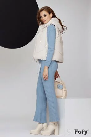 Vesta dama scurta crem premium impermeabila cu gluga croi 