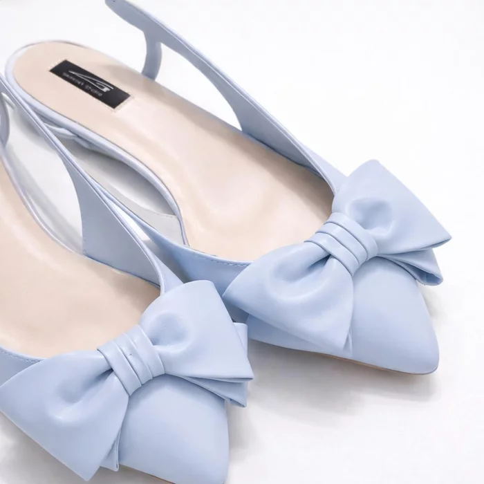 Balerini bleo din piele naturala Top cu funda picture - 2