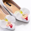 Balerini Piele Naturala Albi cu accesoriu floare detasabil Orchid picture - 2