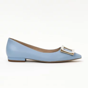 Balerini Piele Naturala Blue cu accesorii Ellen