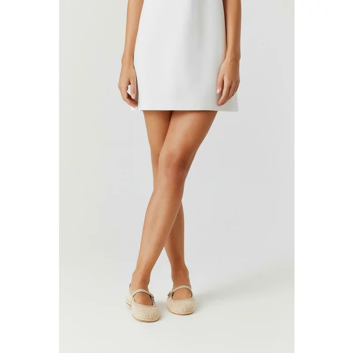 Balerini Piele Naturala cu plasa Crem cu plasa Glosy picture - 2