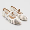 Balerini Piele Naturala cu textil Albi Glosy picture - 1