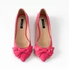 Balerini Piele Naturala Roz Fucsia cu funda Alisia picture - 1
