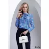 Bluză dama eleganta cu jabou satinata cu imprimeu floral bleo