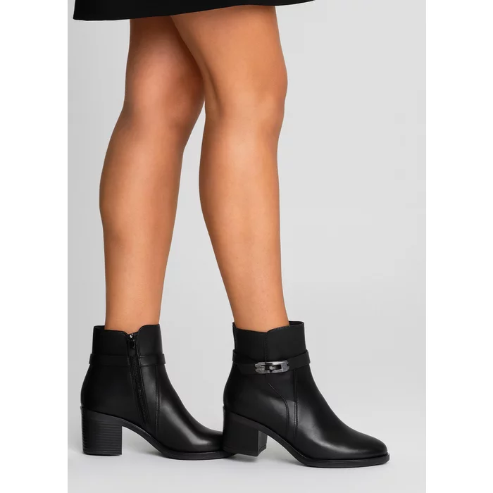 Botine dama din Piele Naturala Negre Devon picture - 3