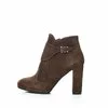 Botine kaki piele intoarsa cu platou Barma
