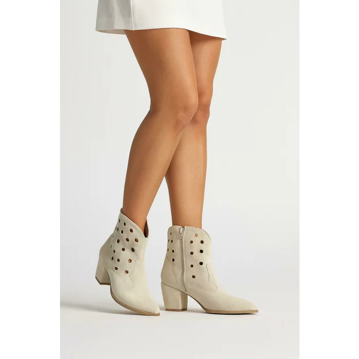 Ciocate dama Piele Naturala Bej perforate Shila picture - 2