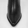 Ciocate dama Piele Naturala Negre box Nora picture - 5