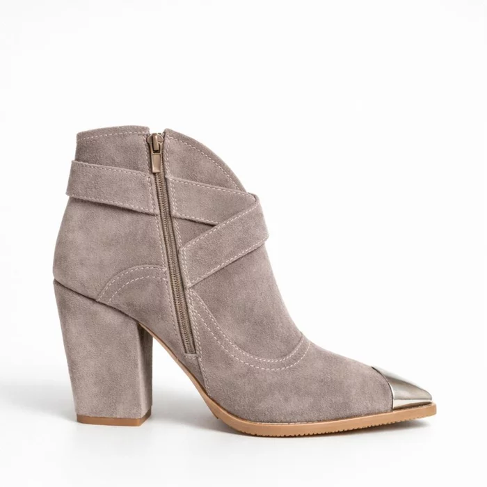 Ciocate Piele Naturala Bej cipria Western picture - 5