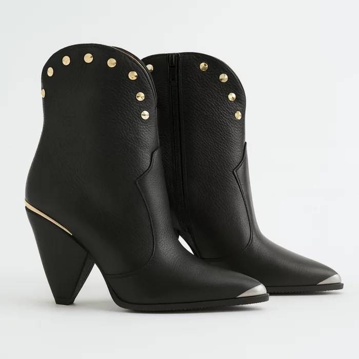 Ciocate Piele Naturala Negre cu accesorii aurii Light picture - 3