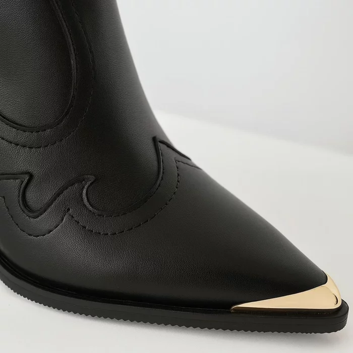 Ciocate Piele Naturala Negre cu accesorii aurii Santiago picture - 4