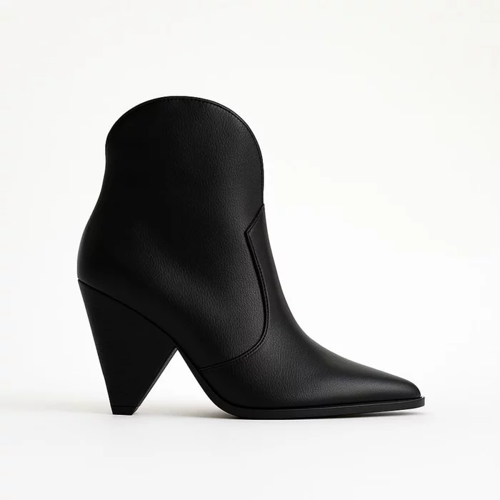 Ciocate Piele Naturala Negrecu toc conic Amalia picture - 3