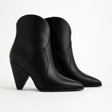 Ciocate Piele Naturala Negrecu toc conic Amalia