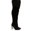 Cizme piele intoarsa neagra Diva picture - 1