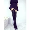 Cizme piele intoarsa neagra Karina cu siret