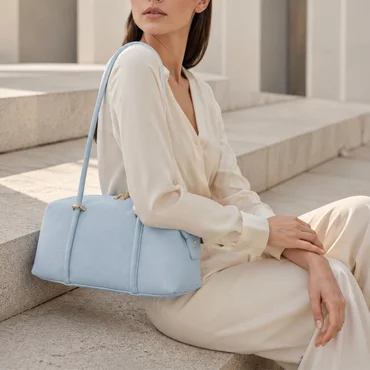 Geantă dama din Piele Naturală Bizonată Blue Polina