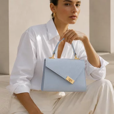 Geanta dama din Piele Naturala Blue Sanda
