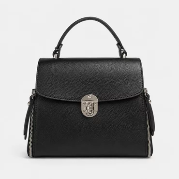 Geanta dama din Piele Naturala Neagra Sara