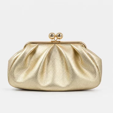 Geanta dama eleganta din Piele Naturala Aurie Monaco