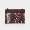 Geanta dama mini din Piele Naturala Bordo cu print snake Vita picture - 4
