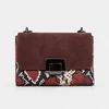 Geanta dama mini din Piele Naturala Bordo cu print snake Vita picture - 1