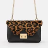 Geanta dama mini Piele Naturala Neagra si imprimeu tip leopard Betsy picture - 1