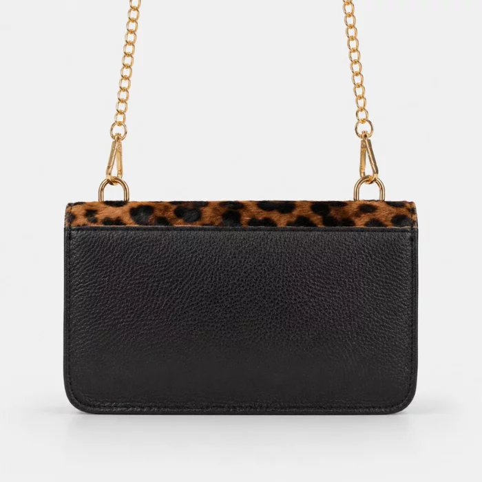 Geanta dama mini Piele Naturala Neagra si imprimeu tip leopard Betsy picture - 3