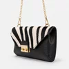 Geanta dama mini Piele Naturala Neagra si imprimeu tip ponei zebra Betsy picture - 2