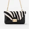 Geanta dama mini Piele Naturala Neagra si imprimeu tip ponei zebra Betsy picture - 1