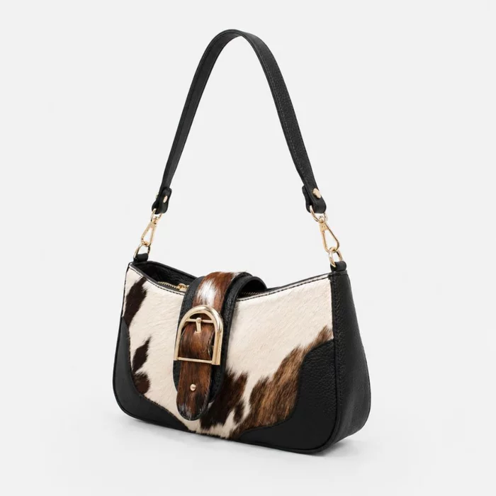Geanta dama Piele Naturala Neagra si imprimeu tip ponei Judy picture - 2