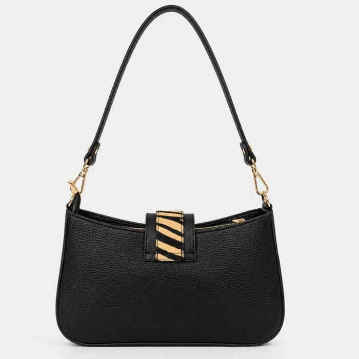 Geanta dama Piele Naturala Neagra si imprimeu tip ponei leopard Judy picture - 3